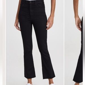 MOTHER Black Ankle Cropped Jeans